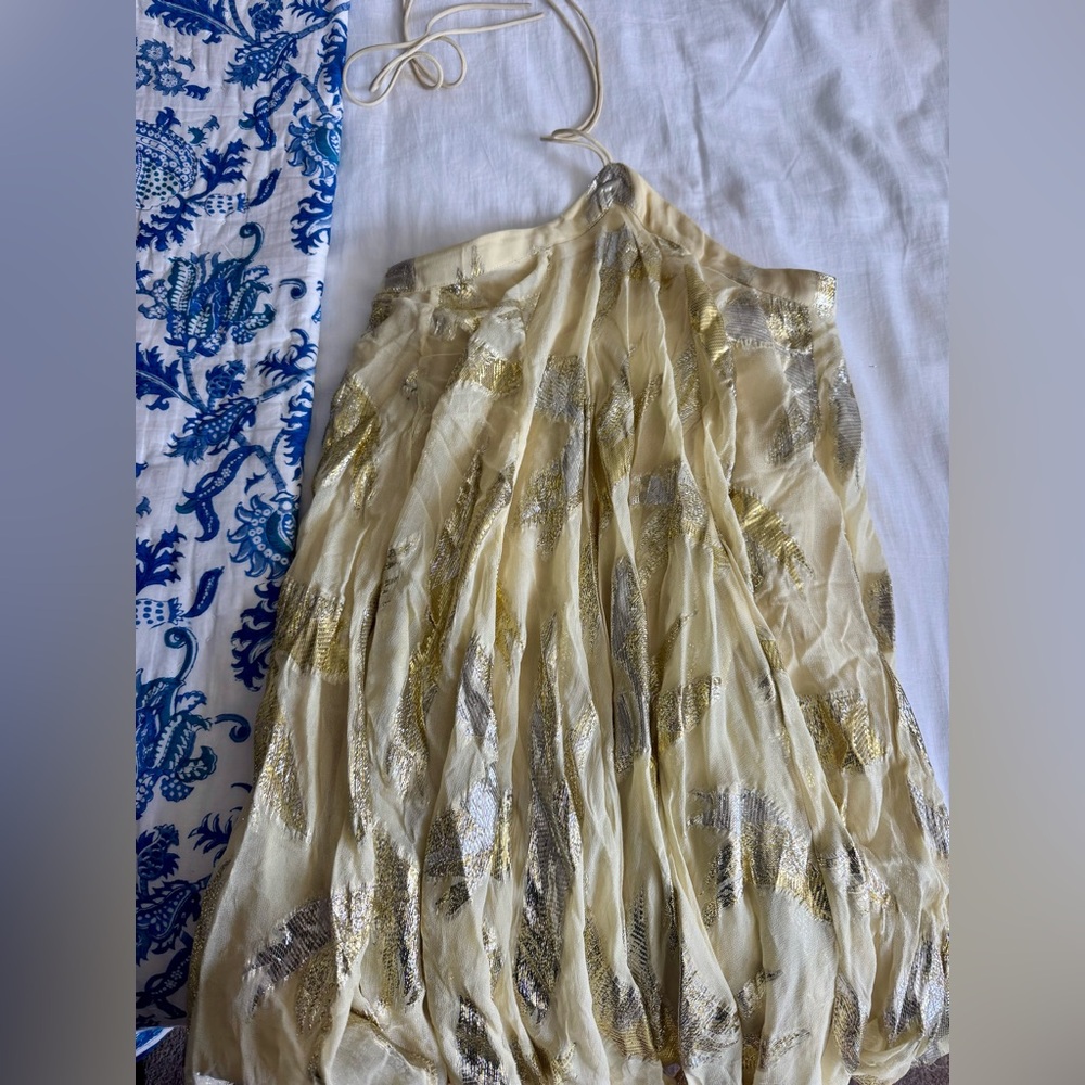 Anthropologie Pinnacle by Shruti Sancheti Halter Swing Mini Dress in Canary gold